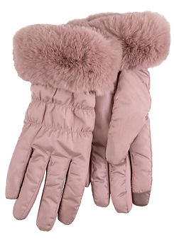 Isotoner Pink Water Repellent SmarTouch™ Padded Gloves by Totes