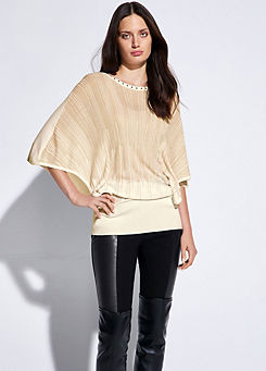 Ivory Gold Batwing Jumper by STAR by Julien Macdonald