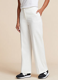 Ivory Wide Leg Trousers by Freemans