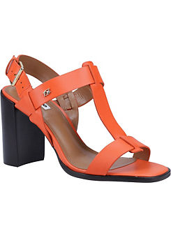 Jacie Orange Leather Sandals by Dune London