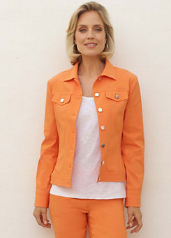 Jean Jacket in Orange by Pomodoro