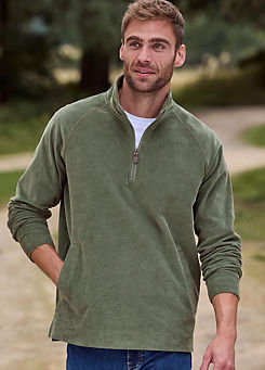 Jersey Cord Half Zip Top by Cotton Traders