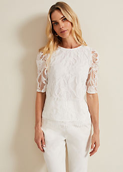 Kaycee Scallop Lace Top by Phase Eight