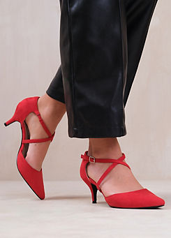 Kennedi Red Suede Court Shoes by Where’s That From