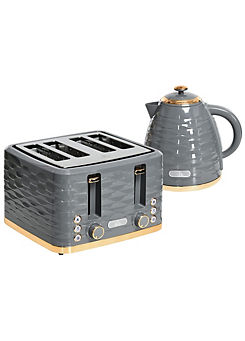 Kettle & 4 Slice Toaster Set - Grey by HOMCOM