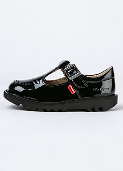Kick T Patent Junior T-Bar Shoes by Kickers