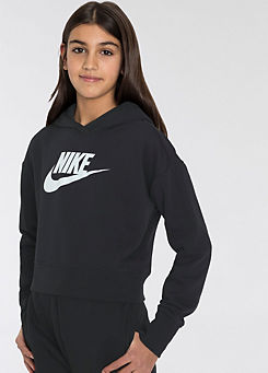 Kids Cropped Logo Print Hooded Sweatshirt by Nike