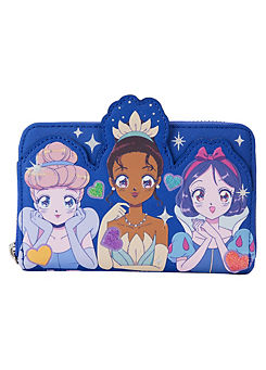 Kids Disney Princess Manga Style Zip Around Wallet by Loungefly