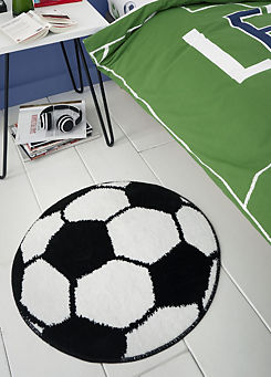 Kids It’s A Goal Football Shaped Rug by Catherine Lansfield