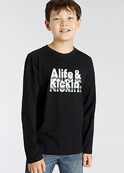 Kids Logo Print Long Sleeve T-Shirt by Alife & Kickin