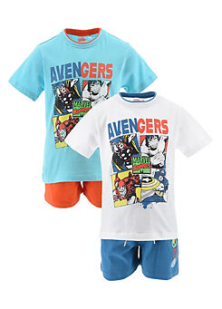Kids Pack of 2 Avengers T-Shirt & Shorts Set by Suncity