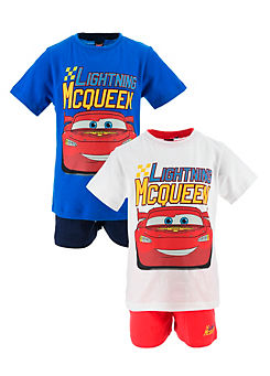 Kids Pack of 2 Cars Lightning McQueen T-Shirt & Shorts Set by Suncity