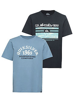 Kids Pack of 2 Logo Print T-Shirts by Quiksilver