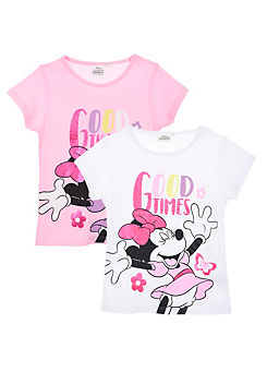 Kids Pack of 2 Minnie Mouse Good Times T-Shirts by Suncity
