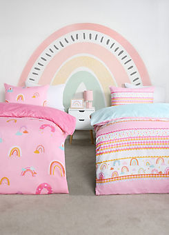 Kids Pack of 2 Rainbow Print Reversible Duvet Sets by Online Home Shop