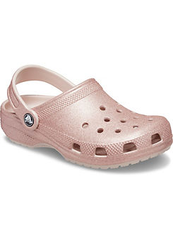 Kids Pink Classic Glitter Clogs by Crocs