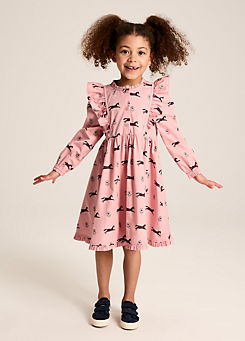 Kids Print Dress with Frill Detail by Joules