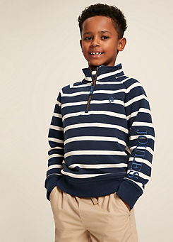 Kids Quarter Zip Stripe Sweatshirt by Joules