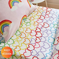 Kids Rainbow Hearts Cosy Fleece Fitted Sheet by Catherine Lansfield
