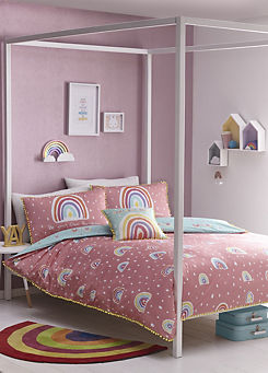 Kids Rainbow Pom 100% Cotton Duvet Cover Set by Appletree