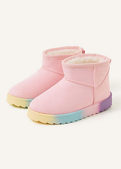 Kids Rainbow Sole Faux Suede Boots by Accessorize