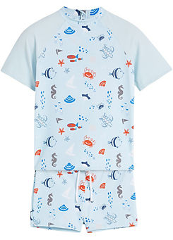 Kids Sea Print Vest & Shorts Swim Set by bonprix