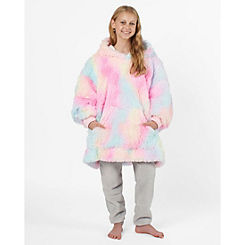 Kids Tie Dye Fluffy Hoodie Blanket by Sienna