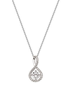 Kirsty 9ct White Gold 0.33ct Lab Grown Diamond Twist Pendant Necklace 18 inches by Created Brilliance