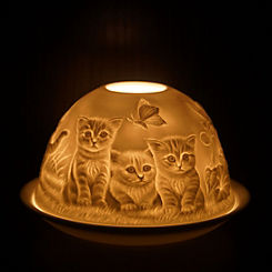 Kittens Porcelain Tea Light Dome by Cello