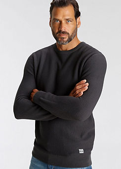 Knitted Crew Neck Jumper by H.I.S
