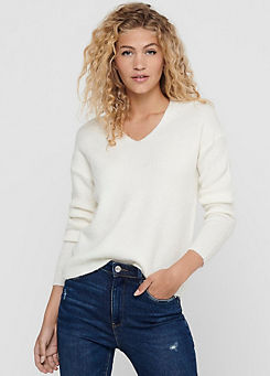 Knitted V-Neck Jumper by Only