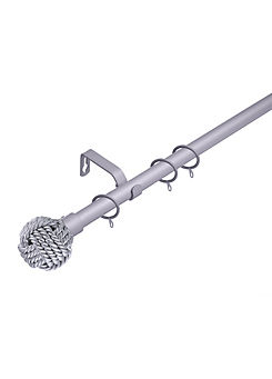 Knotted Ball 16-19mm Extendable Curtain Pole by Lister Cartwright