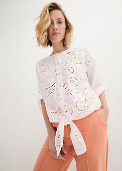 Knotted Broderie Blouse by bonprix