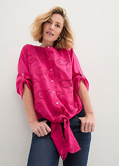 Knotted Broderie Blouse by bonprix