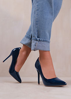 Kyra Navy Patent Court Shoes by Where’s That From