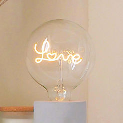LED Filament Text Light Bulb White Love by Steepletone