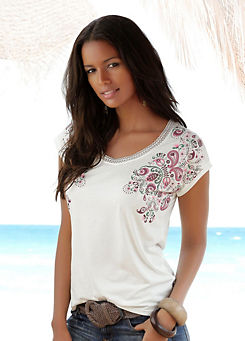 Lace Embroidered T-Shirt by beachtime