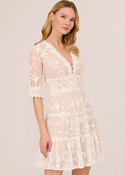 Lace Embroidery Dress by Adrianna Papell