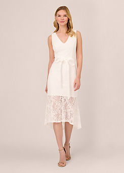 Lace Midi Flounce Dress by Adrianna Papell
