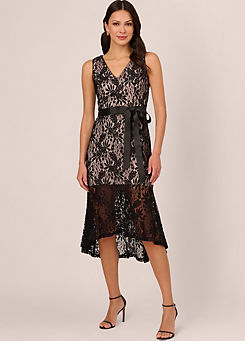 Lace Midi Flounce Dress by Adrianna Papell