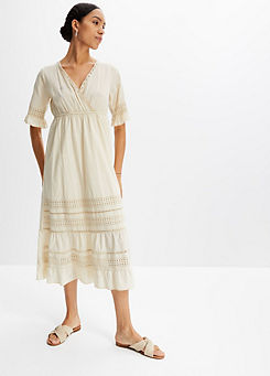 Lace Trim Midi Dress by bonprix