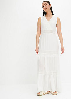 Lace Trim Tiered Maxi Dress by bonprix
