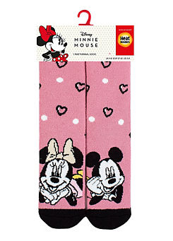 Ladies 1 Pr Lite Socks- Minnie Mouse by Heat Holders