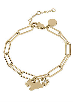 Ladies 18ct Pale Gold Dog & Flower Charm Bracelet by Radley London