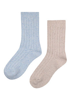 Ladies 2 Pack Silk & Merino Wool Blend Socks by Pringle