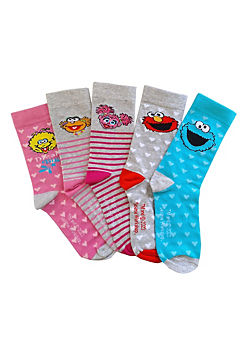 Ladies 5 Pack Sesame Street Socks by Sesame Street