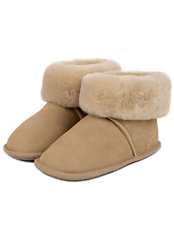 Ladies Albery Leather Boot Slippers Natural by Just Sheepskin