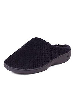 Ladies Black Popcorn Terry Mule Slippers by Totes Isotoner
