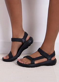 Ladies Black Riley Adjustable Sport Sandals by Totes