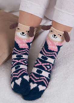 Ladies Dog Super Soft Novelty Slipper Socks by Totes